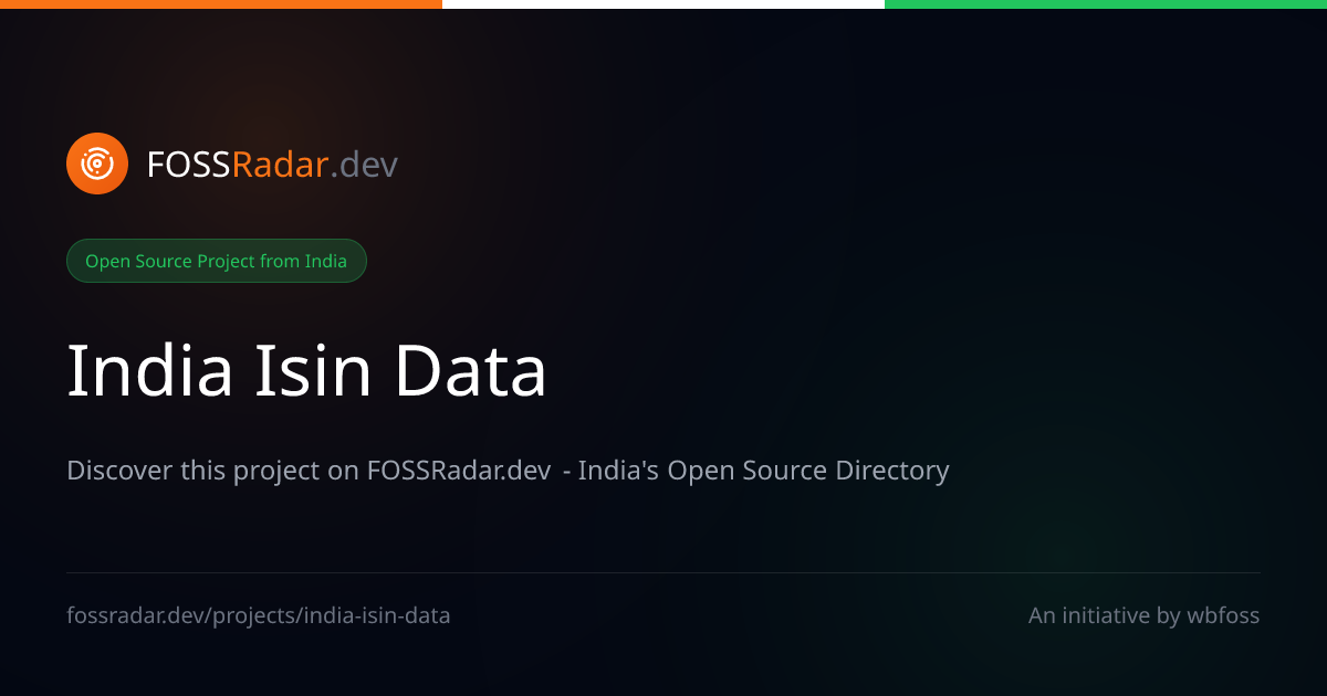 India ISIN Data - Python Open Source Project from Bangalore, India ...